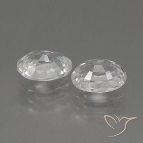 Gemas de Circón Blanco cálido natural de 2.69 ct, Ovalada, VVS-VS