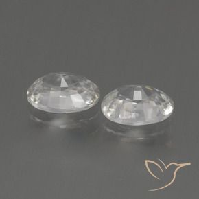 Gemas de Circón Blanco cálido natural de 2.16 ct, Ovalada, VS