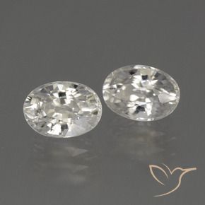 Gemas de Circón Blanco cálido natural de 2.64 ct, Ovalada, VS