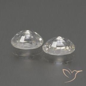 Gemas de Circón Blanco cálido natural de 2.64 ct, Ovalada, VS
