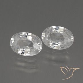 Gemas de Circón Blanco natural de 2.53 ct, Ovalada, VS