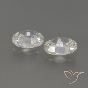 Gemas de Circón Blanco cálido natural de 2.32 ct, Ovalada, VVS-VS