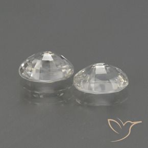 Gemas de Circón Blanco cálido natural de 2.50 ct, Ovalada, VVS-VS