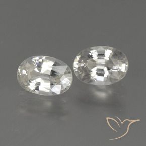 Gemas de Circón Blanco cálido natural de 2.36 ct, Ovalada, VS