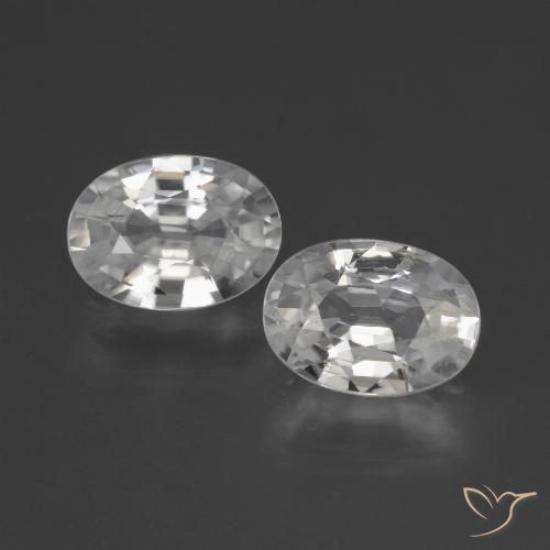 2.38ctw Natural Blanco Circón, Ovalada, VVS