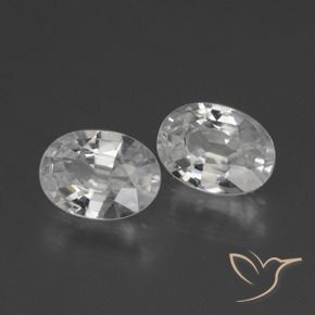 Gemas de Circón Blanco natural de 2.38 ct, Ovalada, VVS