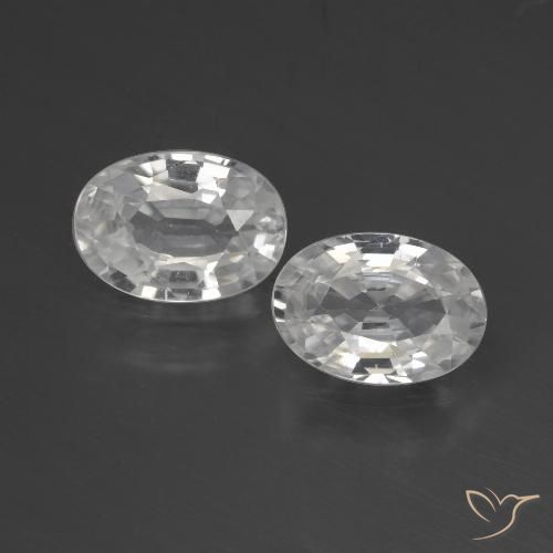 2.27ctw Natural Blanco Circón, Ovalada, VVS