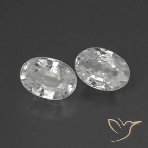 Gemas de Circón Blanco natural de 2.27 ct, Ovalada, VVS