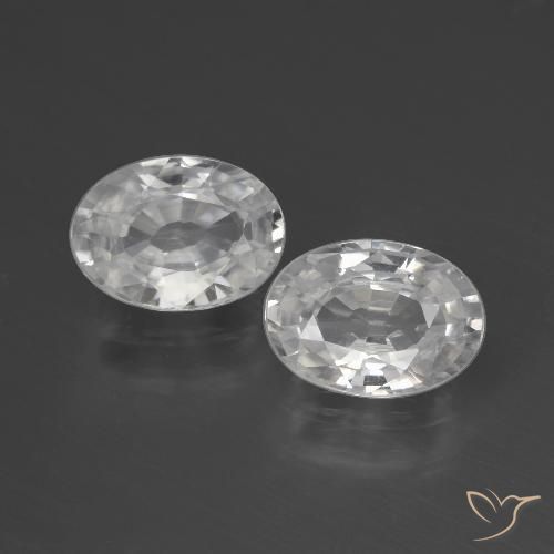 2.39ctw Natural Blanco Circón, Ovalada, VVS