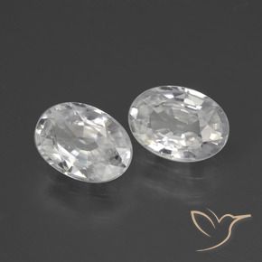 Gemas de Circón Blanco natural de 2.39 ct, Ovalada, VVS