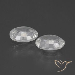 Gemas de Circón Blanco natural de 2.39 ct, Ovalada, VVS