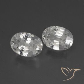 Gemas de Circón Blanco cálido natural de 2.09 ct, Ovalada, VS