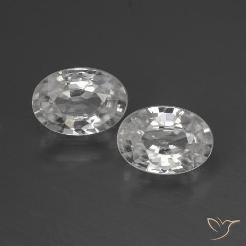 2.25ctw Natural Blanco Circón, Ovalada, VVS-VS