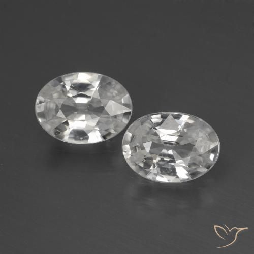 2.24ctw Natural Blanco Circón, Ovalada, VVS