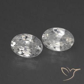 Gemas de Circón Blanco natural de 2.39 ct, Ovalada, VS