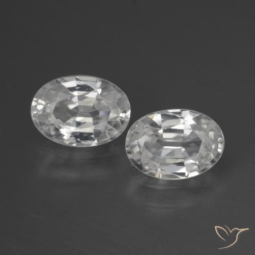 2.39ctw Natural Blanco Circón, Ovalada, VVS-VS