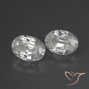Gemas de Circón Blanco natural de 2.39 ct, Ovalada, VVS-VS