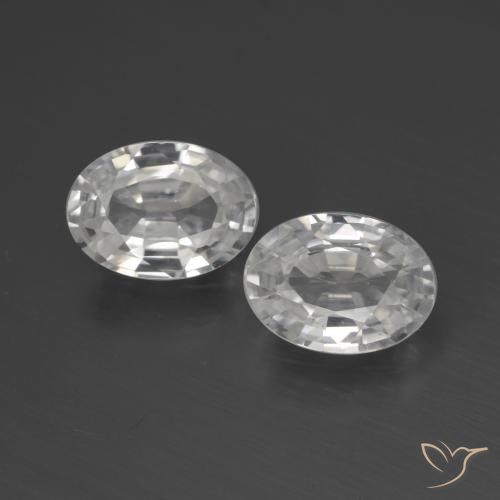 2.19ctw Natural Blanco Circón, Ovalada, VVS