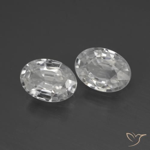 Gemas de Circón Blanco natural de 2.19 ct, Ovalada, VVS