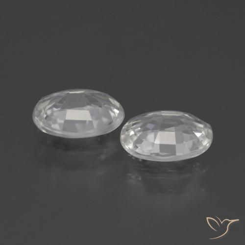 Gemas de Circón Blanco natural de 2.19 ct, Ovalada, VVS