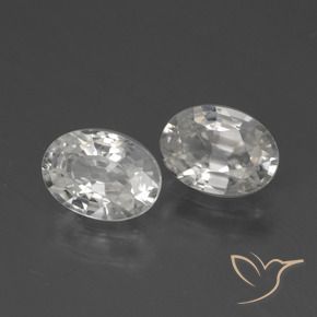 Gemas de Circón Blanco cálido natural de 2.27 ct, Ovalada, VVS-VS