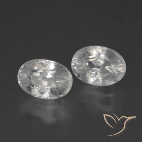 Gemas de Circón Blanco natural de 2.66 ct, Ovalada, VS