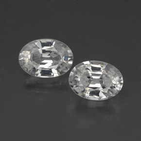 Gemas de circón blanco natural de 2,27 ct, corte óvalo, VS