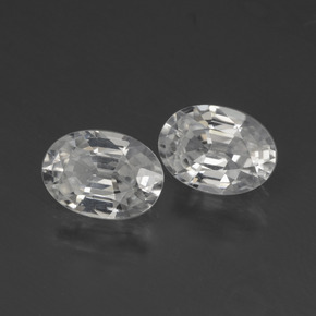 Gemas de circón blanco natural de 2,27 ct, corte óvalo, VS