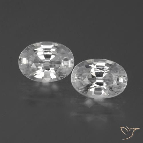 2.46ctw Natural Blanco Circón, Ovalada, VVS-VS