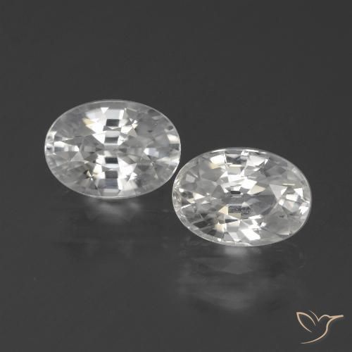 2.68ctw Natural Blanco Circón, Ovalada, VVS-VS