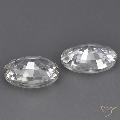 Gemas de Circón Blanco natural de 1.96 ct, Ovalada, VS