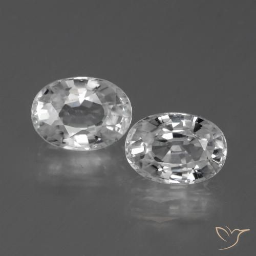 2.85ctw Natural Blanco claro Circón, Ovalada, VVS