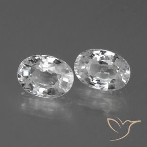 Gemas de Circón Blanco claro natural de 2.85 ct, Ovalada, VVS