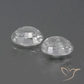 Gemas de Circón Blanco claro natural de 2.85 ct, Ovalada, VVS