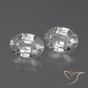 Gemas de Circón Blanco claro natural de 2.58 ct, Ovalada, VS