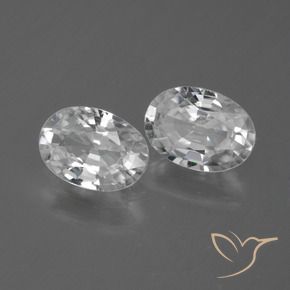 Gemas de Circón Blanco natural de 2.32 ct, Ovalada, VVS
