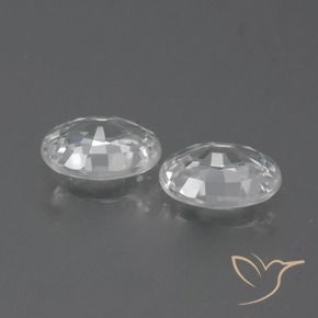 Gemas de Circón Blanco natural de 2.32 ct, Ovalada, VVS
