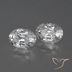 Gemas de Circón Blanco claro natural de 2.31 ct, Ovalada, VVS