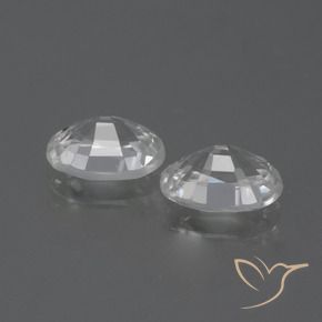 Gemas de Circón Blanco claro natural de 2.31 ct, Ovalada, VVS
