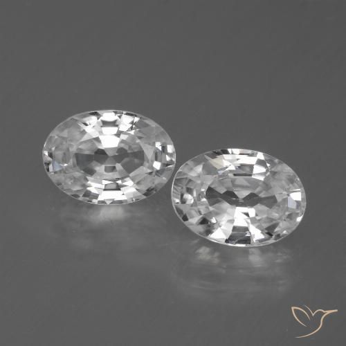2.55ctw Natural Blanco Circón, Ovalada, VVS