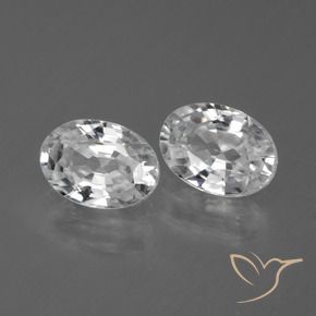 Gemas de Circón Blanco natural de 2.55 ct, Ovalada, VVS
