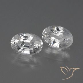 Gemas de Circón Blanco claro natural de 2.37 ct, Ovalada, VVS