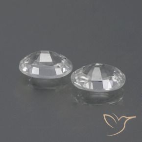 Gemas de Circón Blanco claro natural de 2.37 ct, Ovalada, VVS