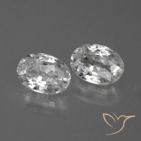 Gemas de Circón Blanco claro natural de 2.54 ct, Ovalada, VS