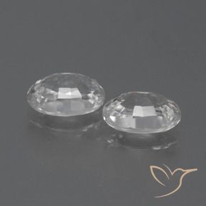 Gemas de Circón Blanco claro natural de 2.54 ct, Ovalada, VS