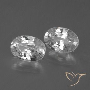 Gemas de Circón Blanco claro natural de 2.57 ct, Ovalada, VS