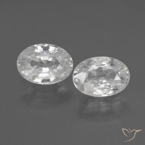 2.48ctw Natural Blanco Circón, Ovalada, VVS-VS