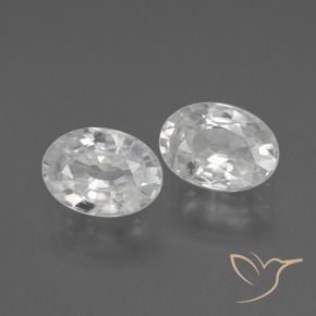 Gemas de Circón Blanco natural de 2.48 ct, Ovalada, VVS-VS
