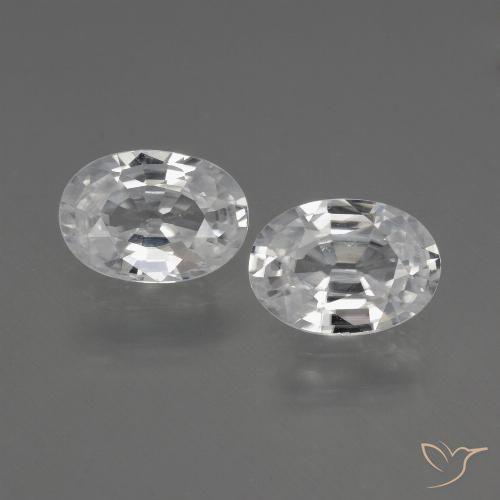 2.19ctw Natural Blanco Circón, Ovalada, VVS