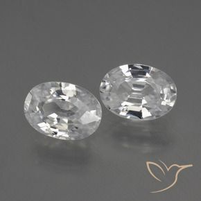 Gemas de Circón Blanco natural de 2.41 ct, Ovalada, VVS
